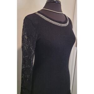 VTG Vanity Black Lace Sleeve Top M Gothic Fairycore